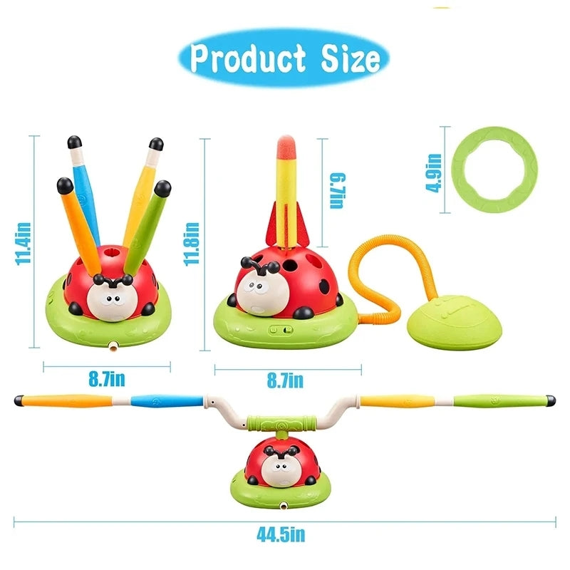 3-in-1 Active Play Toy – Jump, Ring Toss & Rocket Launch with Musical & Remote-Controlled, Easy to Assemble, Safe for Ages 3+