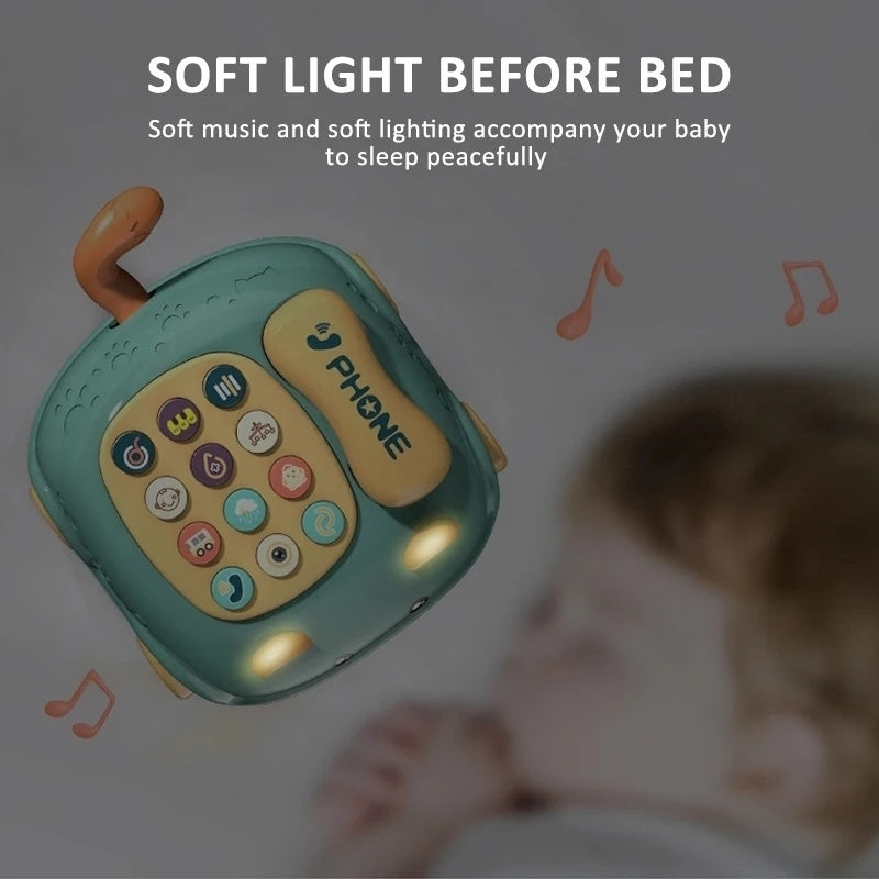 3-in-1 Musical Phone Toy with Mini Piano, Pull-Along Cat Car and Toy Phone, Safe for Ages 1+