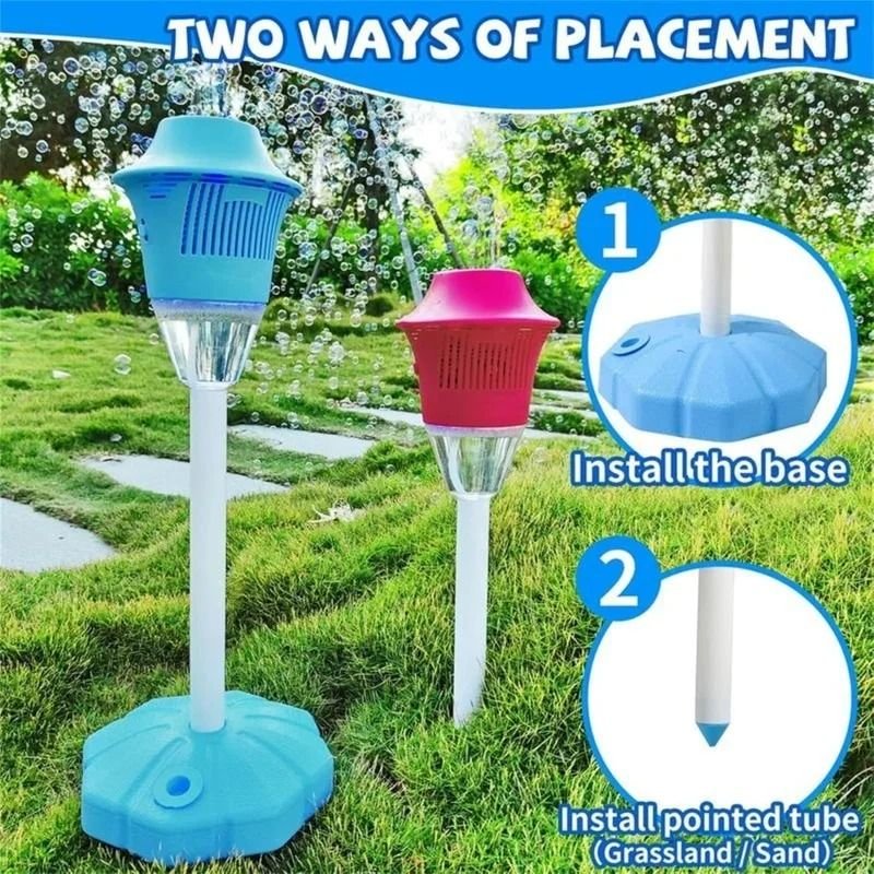 Automatic Outdoor Bubble Maker with LED Lights, Built-in Rechargeable Battery, Safe for Ages 3+