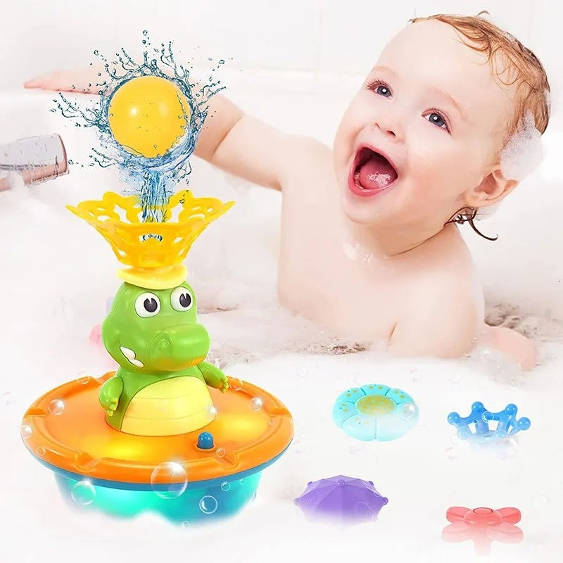 Bath Toy, Crocodile Water Spray with LED Lights, Multiple Spray Nozzles, Safe for Ages 3+