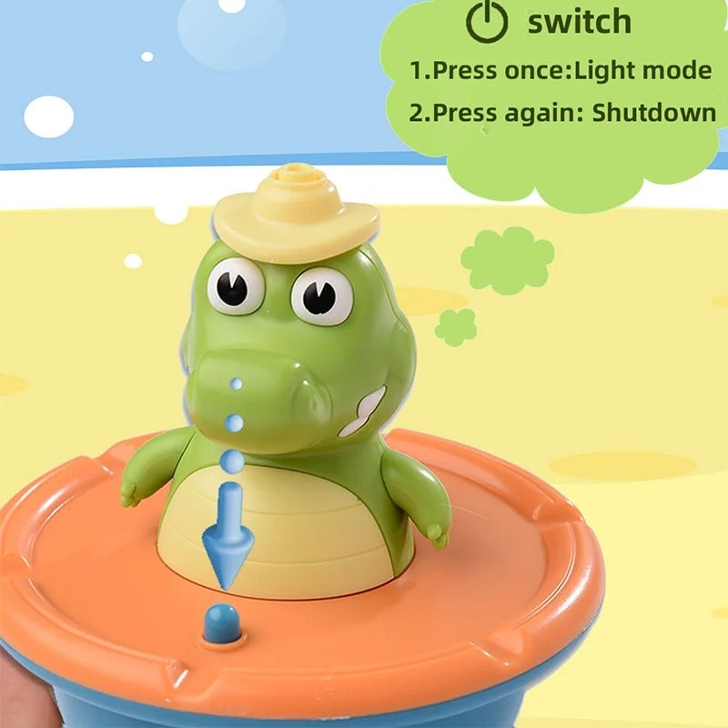 Bath Toy, Crocodile Water Spray with LED Lights, Multiple Spray Nozzles, Safe for Ages 3+