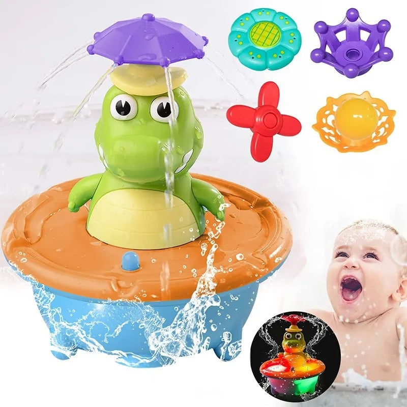 Bath Toy, Crocodile Water Spray with LED Lights, Multiple Spray Nozzles, Safe for Ages 3+