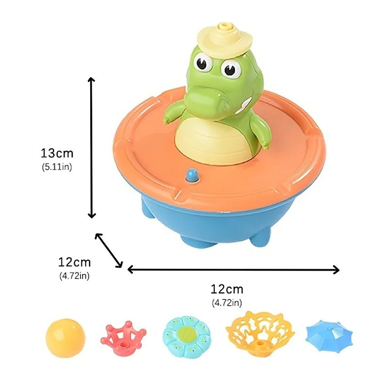 Bath Toy, Crocodile Water Spray with LED Lights, Multiple Spray Nozzles, Safe for Ages 3+