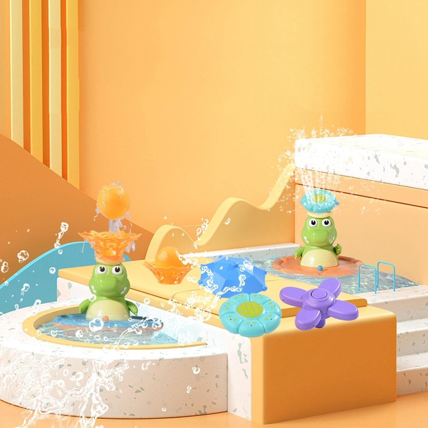 Bath Toy, Crocodile Water Spray with LED Lights, Multiple Spray Nozzles, Safe for Ages 3+