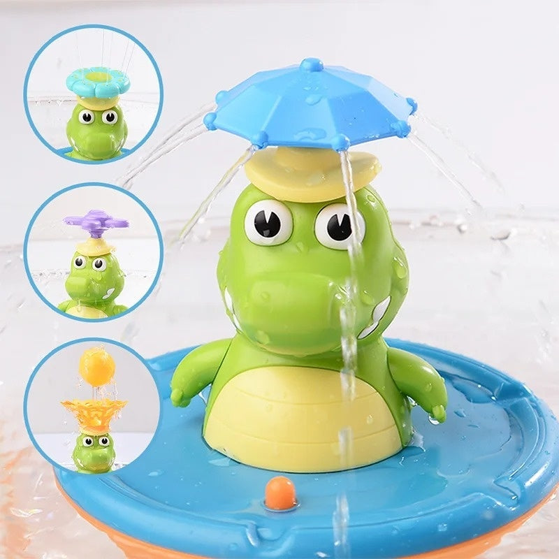 Bath Toy, Crocodile Water Spray with LED Lights, Multiple Spray Nozzles, Safe for Ages 3+