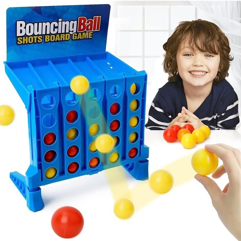 Connect Board Game with Four in a Row to Win, Colorful Balls and Safe for Ages 3+