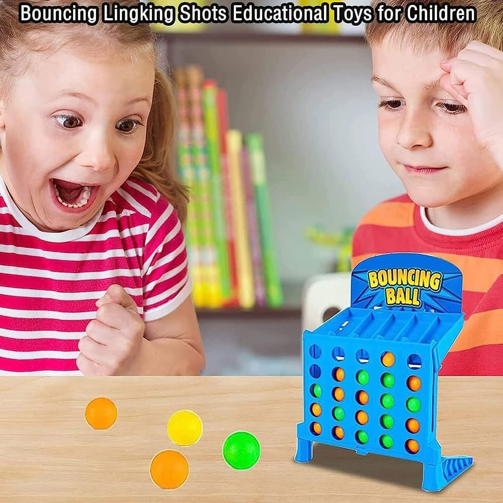 Connect Board Game with Four in a Row to Win, Colorful Balls and Safe for Ages 3+
