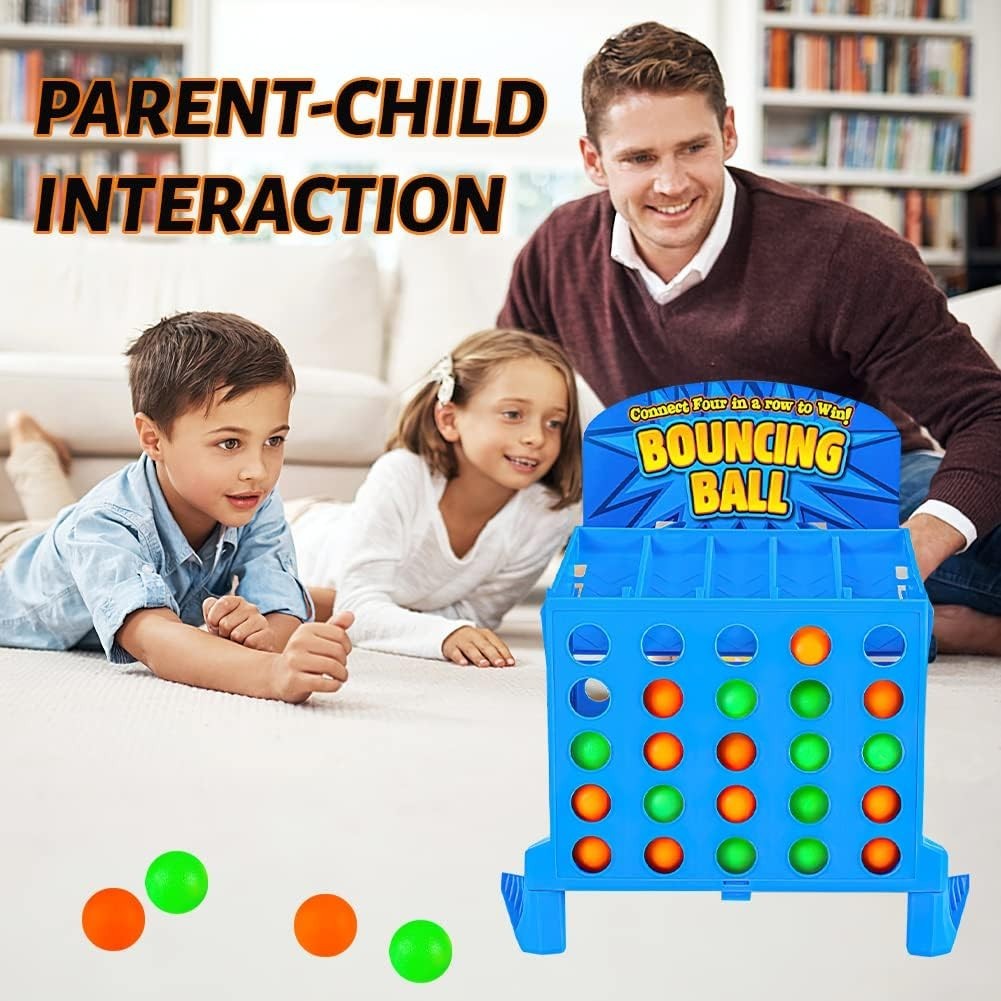 Connect Board Game with Four in a Row to Win, Colorful Balls and Safe for Ages 3+