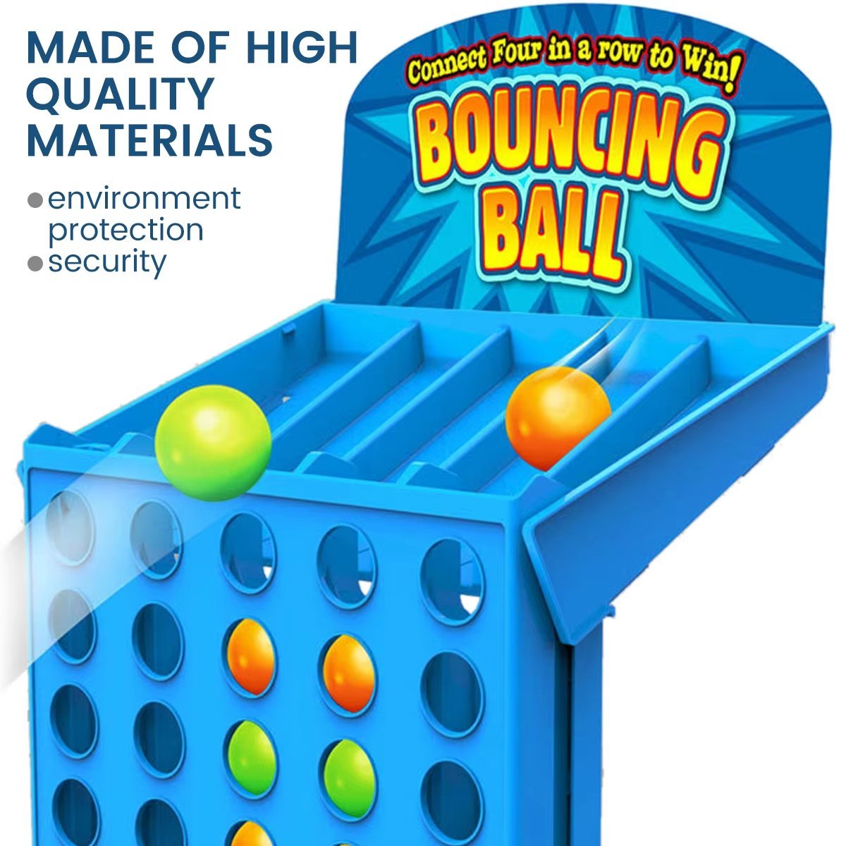Connect Board Game with Four in a Row to Win, Colorful Balls and Safe for Ages 3+
