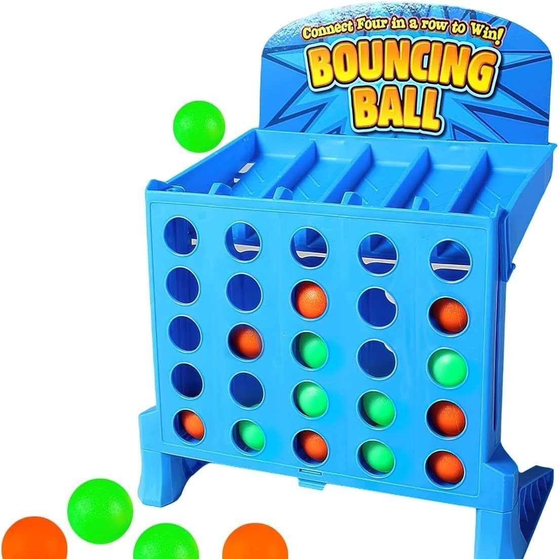 Connect Board Game with Four in a Row to Win, Colorful Balls and Safe for Ages 3+