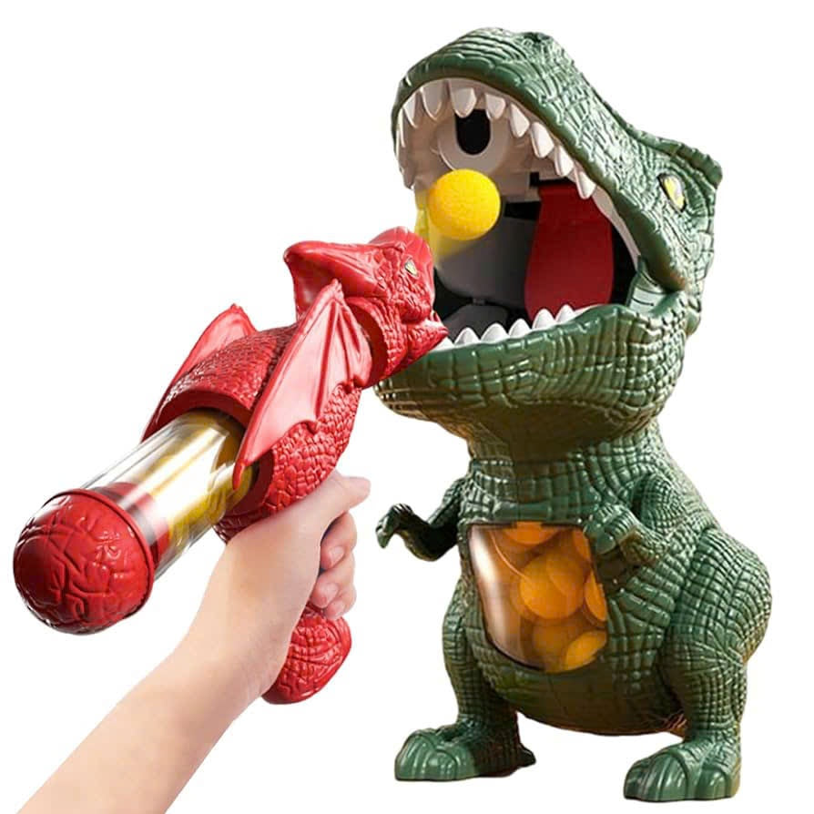 Dinosaur Shooting Toy with Sound, Lights, and Mist Spray Mode, Safe for Ages 3+