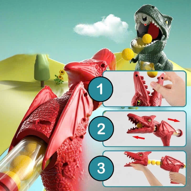 Dinosaur Shooting Toy with Sound, Lights, and Mist Spray Mode, Safe for Ages 3+
