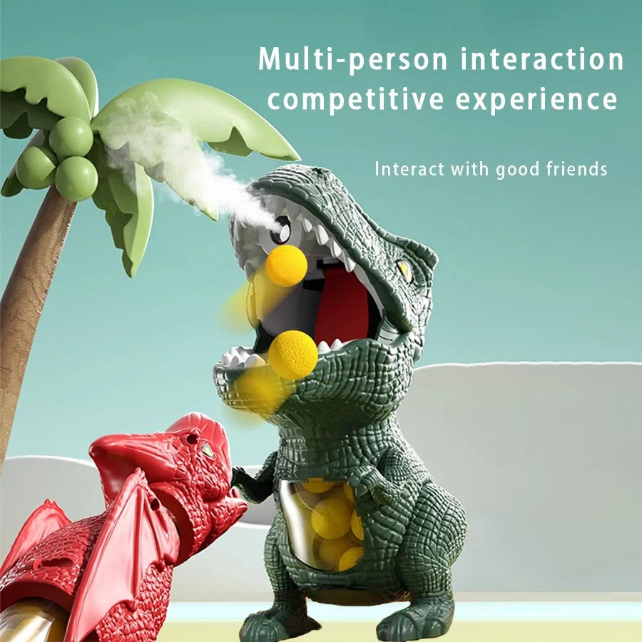 Dinosaur Shooting Toy with Sound, Lights, and Mist Spray Mode, Safe for Ages 3+