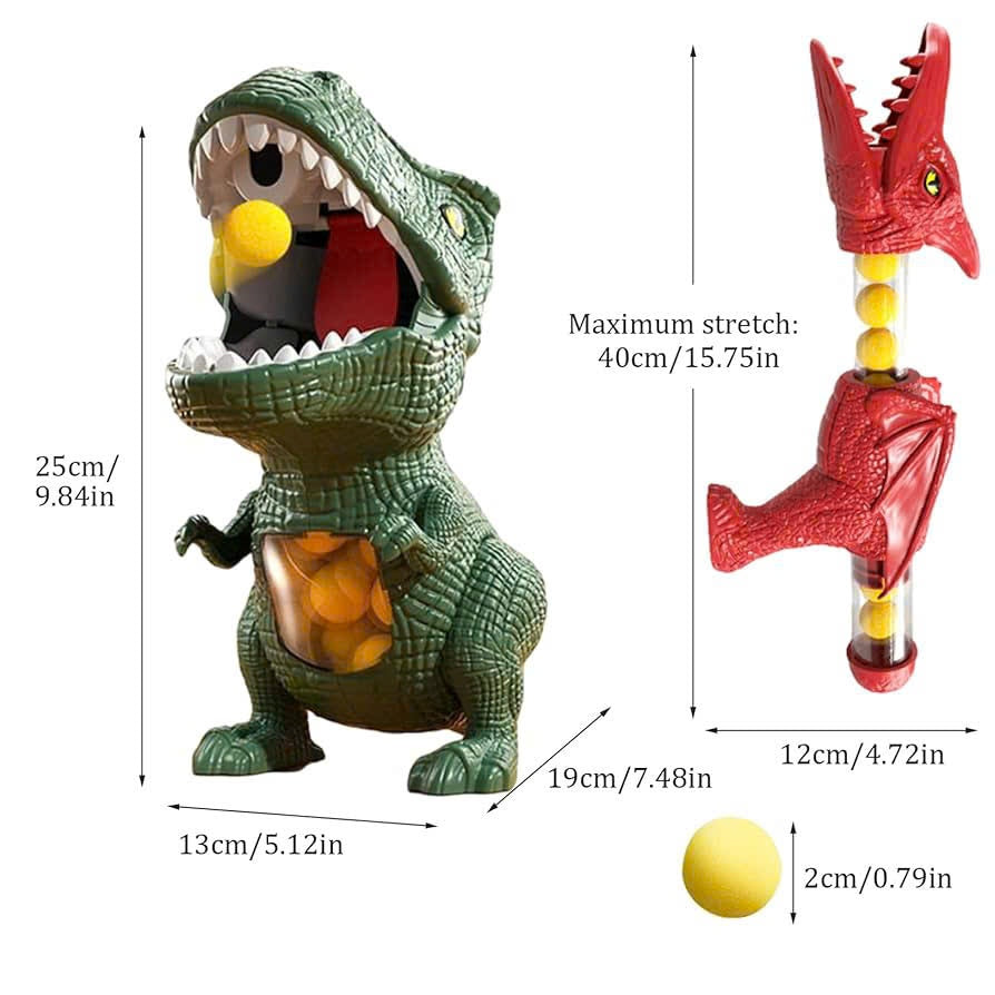 Dinosaur Shooting Toy with Sound, Lights, and Mist Spray Mode, Safe for Ages 3+