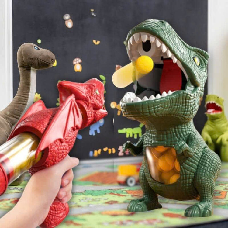 Dinosaur Shooting Toy with Sound, Lights, and Mist Spray Mode, Safe for Ages 3+