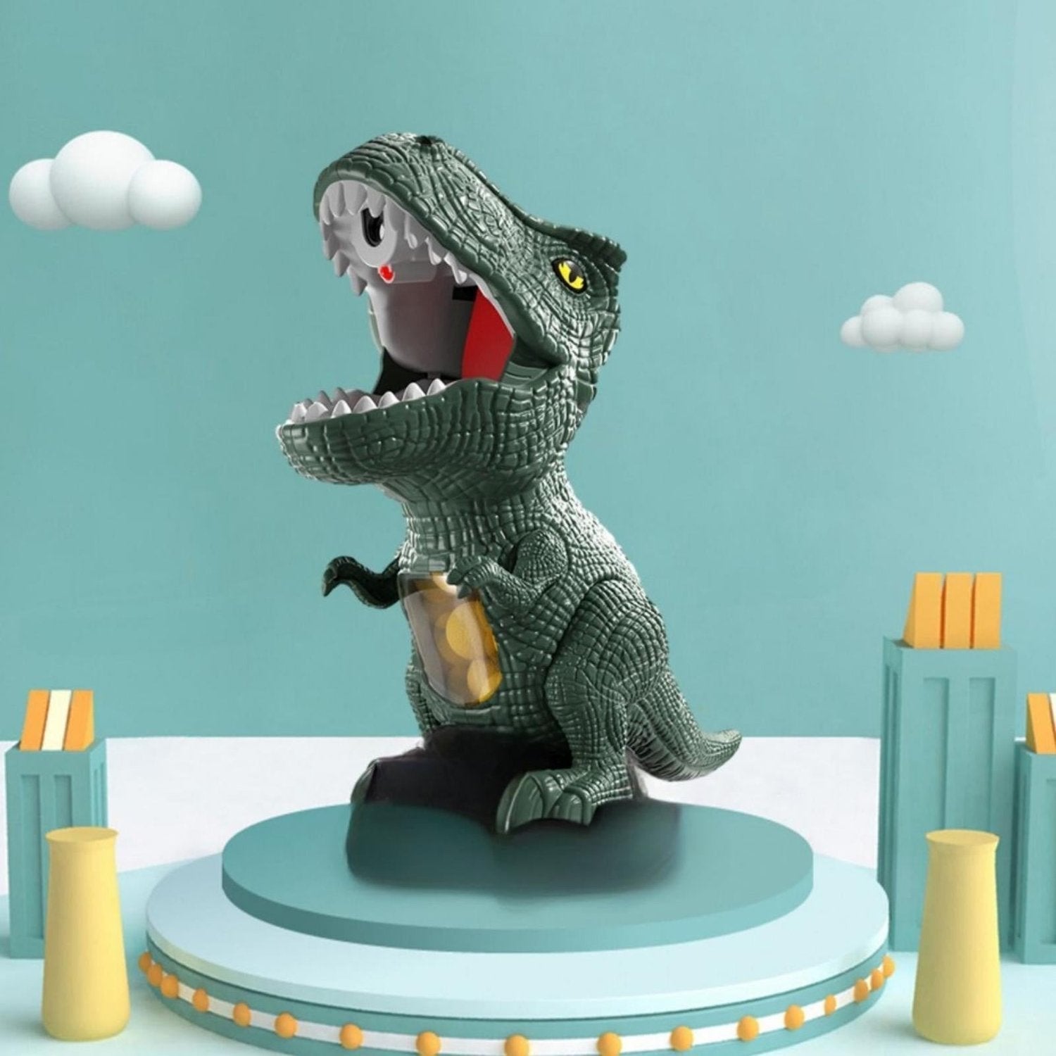 Dinosaur Shooting Toy with Sound, Lights, and Mist Spray Mode, Safe for Ages 3+