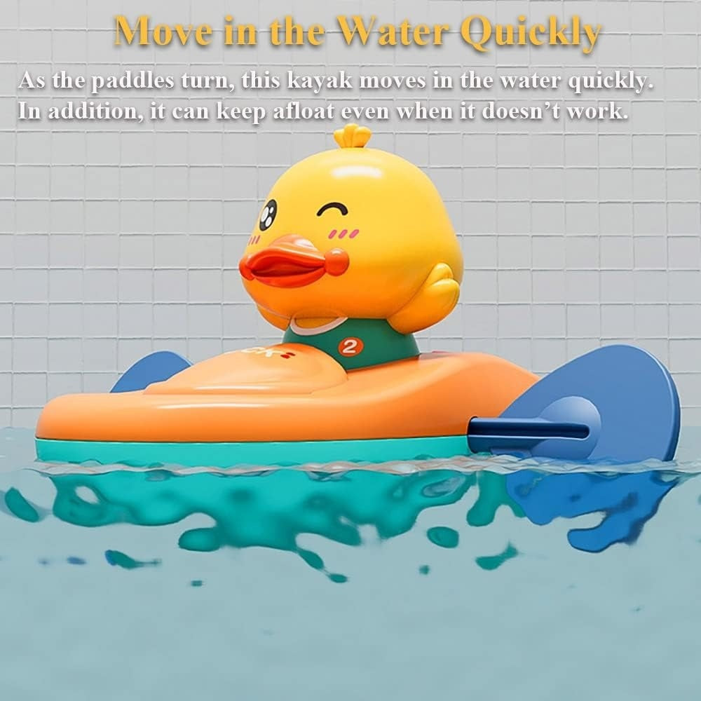 Duck Kayak Toy, Cute Bath Accessory, Compact and Easy to Use, Safe for Ages 2+
