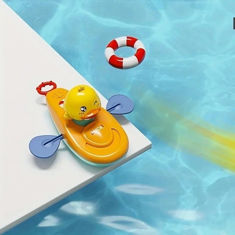 Duck Kayak Toy, Cute Bath Accessory, Compact and Easy to Use, Safe for Ages 2+