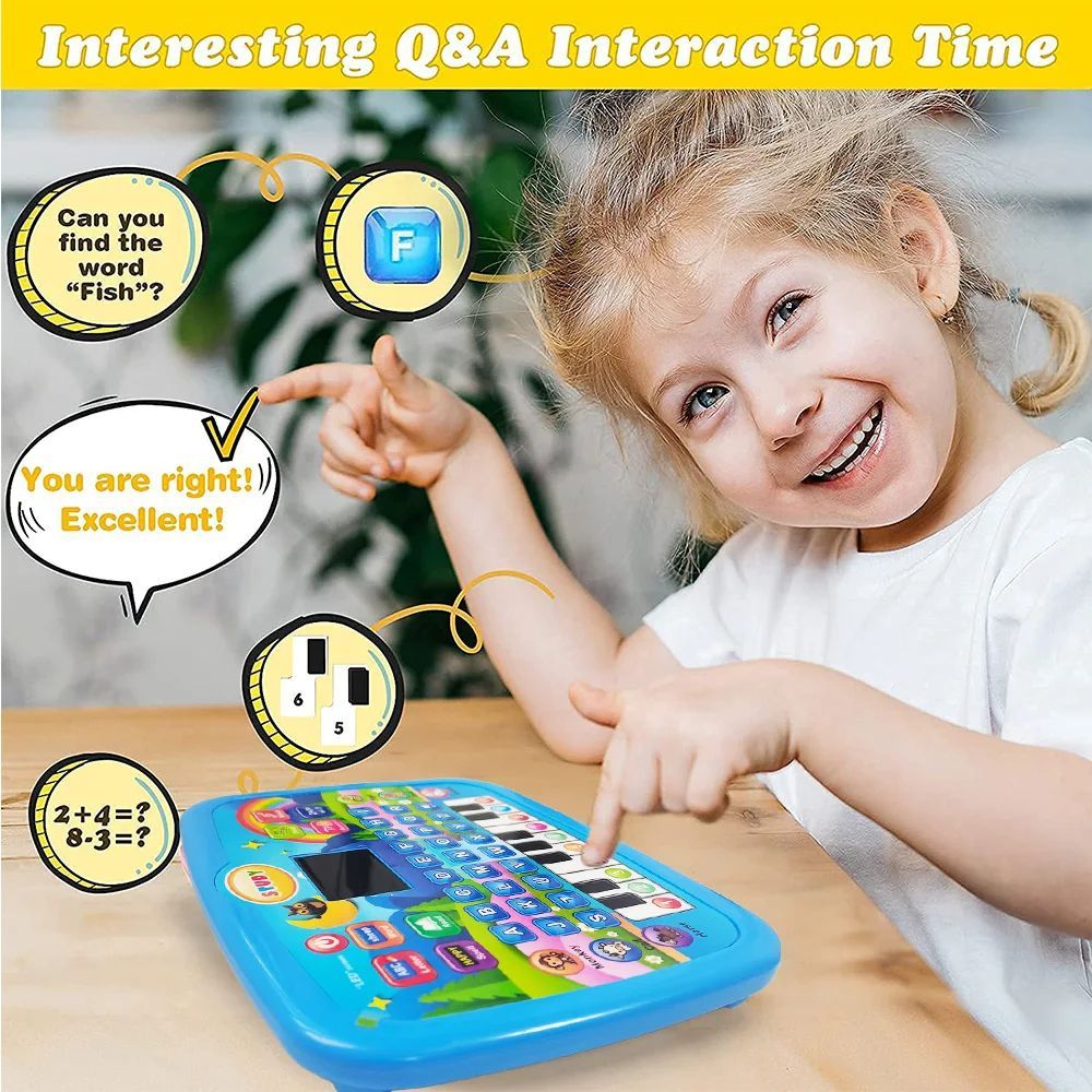 Educational Learning Tablet Toy with Sound Effects and LED Screen Safe for Ages 3+