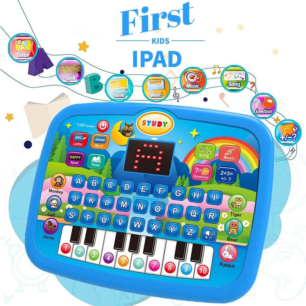 Educational Learning Tablet Toy with Sound Effects and LED Screen Safe for Ages 3+
