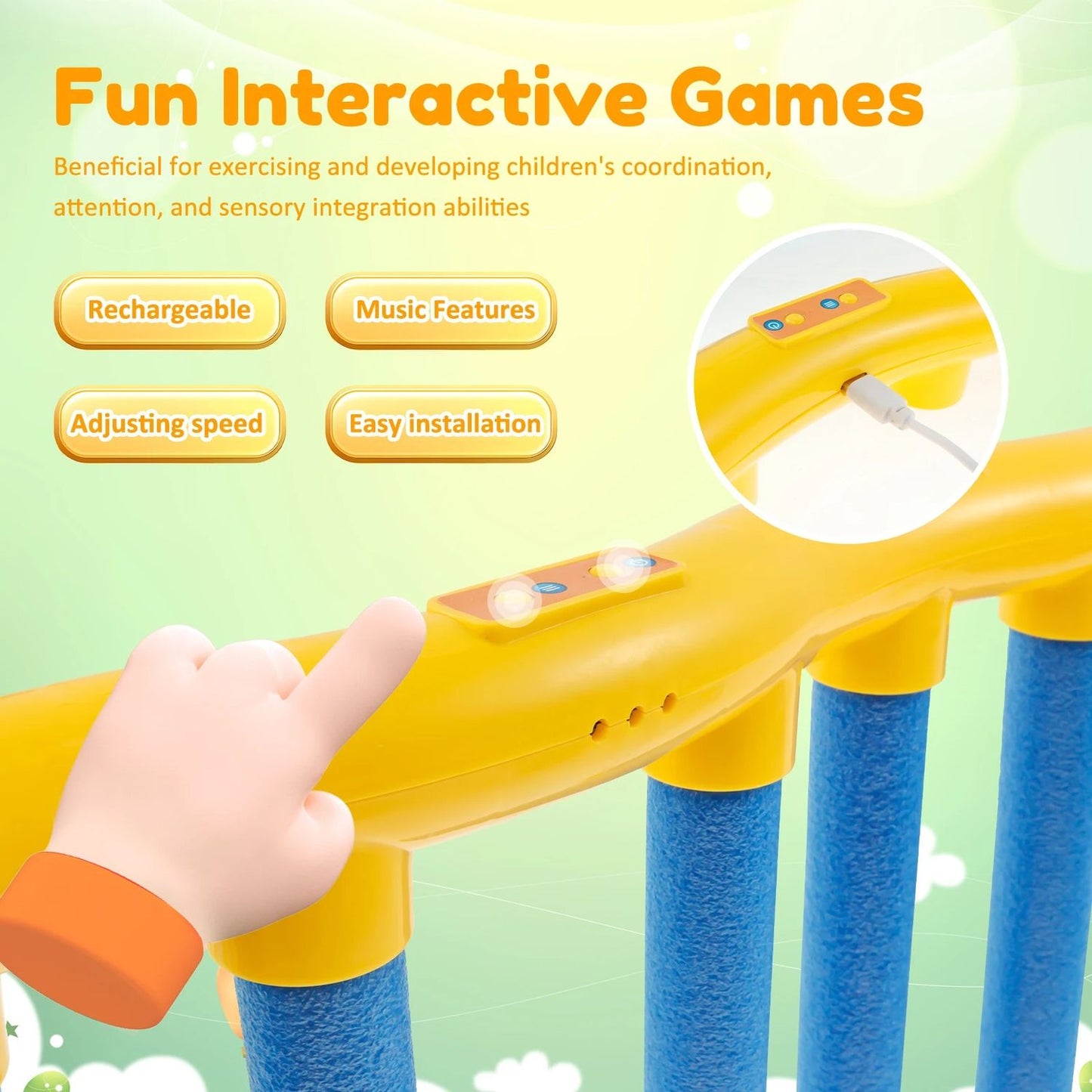 Fun Falling Sticks Challenge Game, Rechargeable and Temperature Adjustable, Safe for Ages 5+