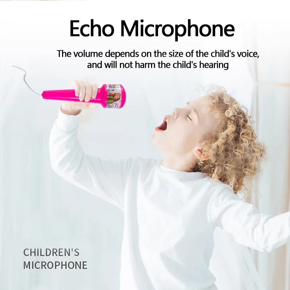 Kids Karaoke Microphone Toy with Stand Design and Colorful LED Lights, Safe for Ages 3+
