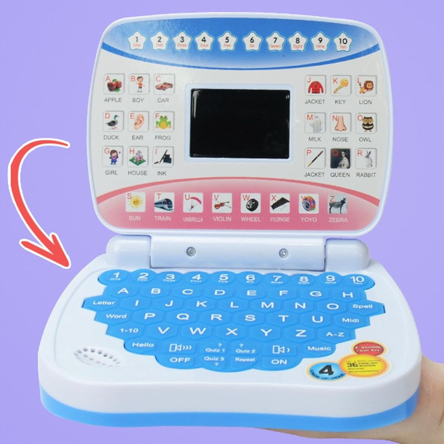 Kids Learning Laptop with 5 Learning Modes, LED Display Screen, Safe for Ages 3+