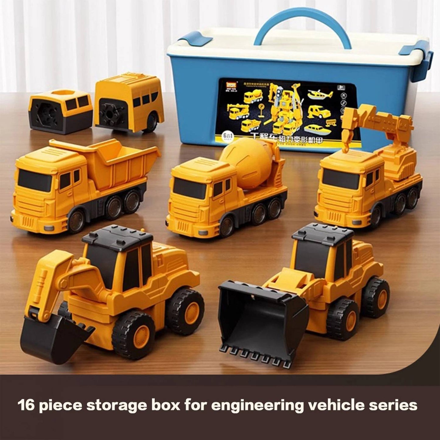 Magnetic Transforming Construction Vehicle Set, Converts into Robot, Detachable Parts, Safe for Ages 3+