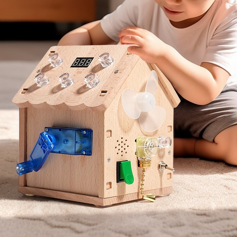 Montessori Busy House Toy with Sound, Light, Portable and Safe for Ages 3+