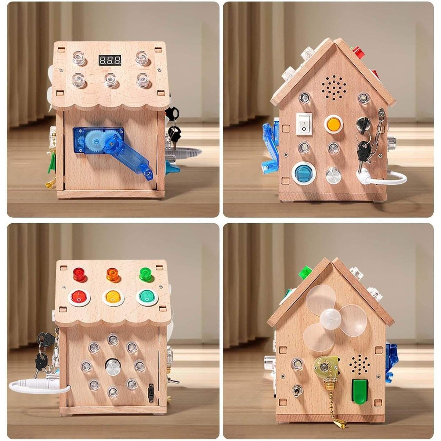 Montessori Busy House Toy with Sound, Light, Portable and Safe for Ages 3+