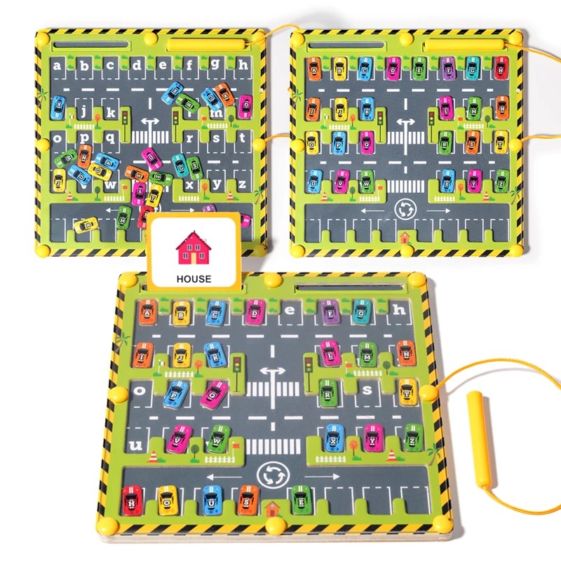 Montessori Magnetic Maze – Alphabet Learning Toy for Ages 3+ with Multiple Gameplay Modes and Safe Materials