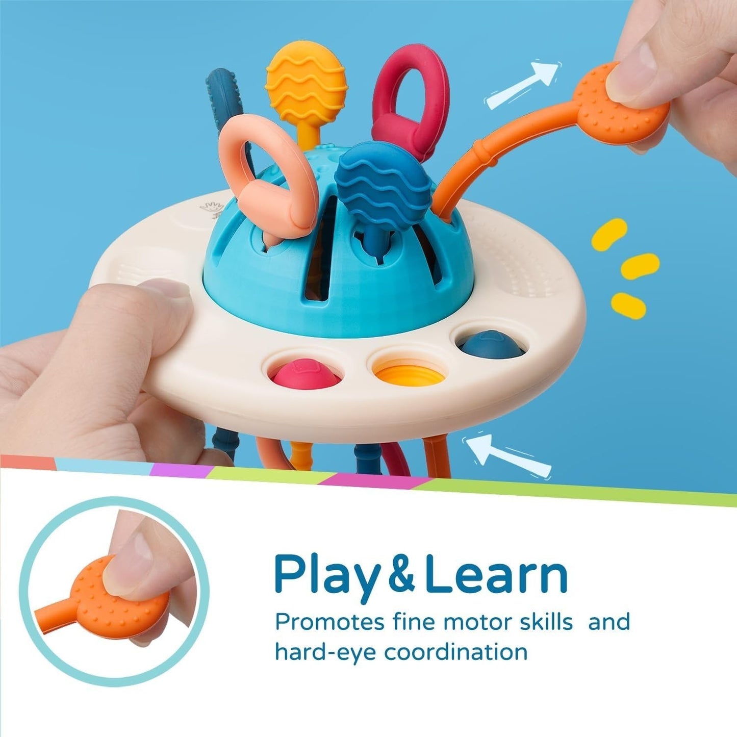 Montessori Sensory Toy with Unique UFO Design, Multi-functional Play, and Safe for Ages 6+ Months