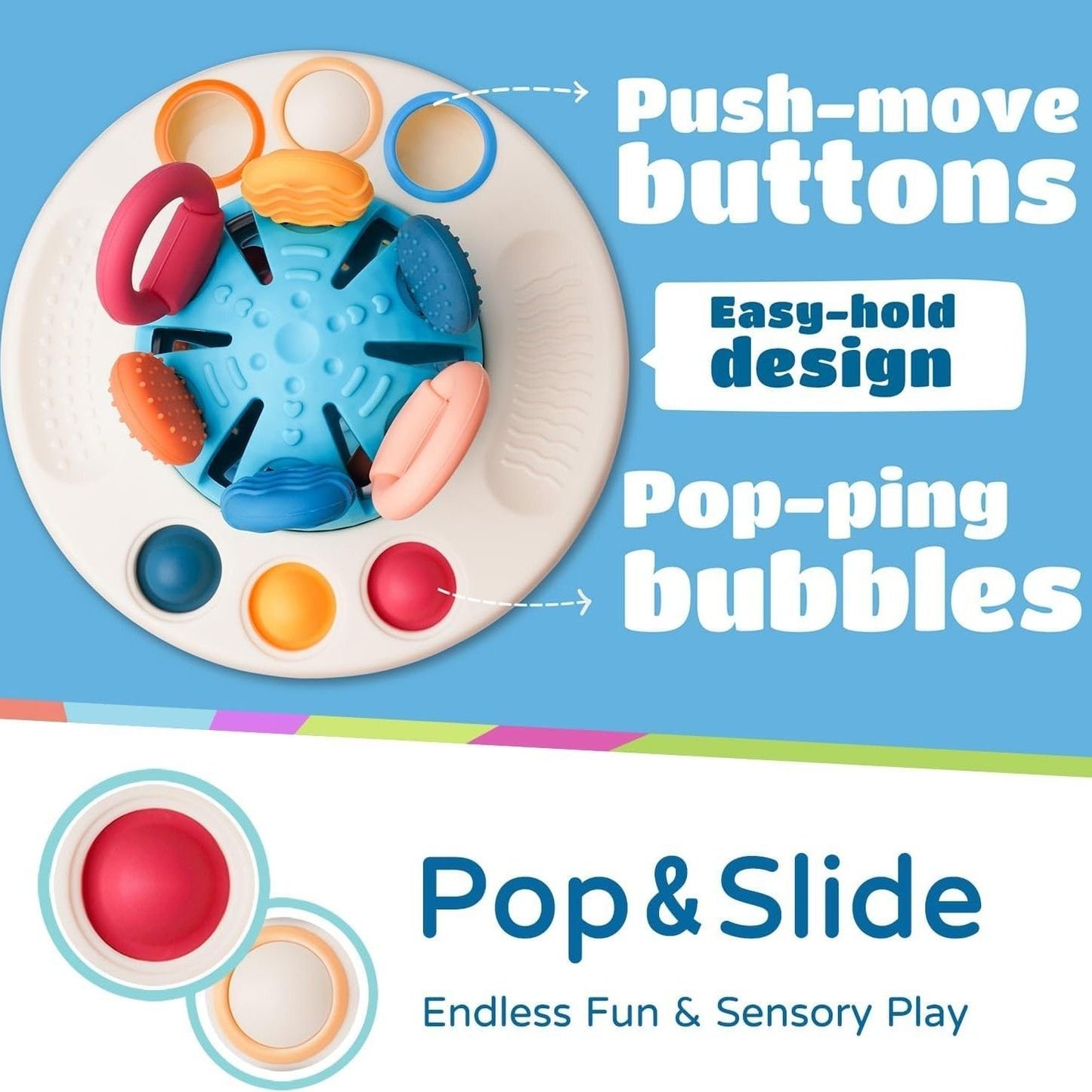 Montessori Sensory Toy with Unique UFO Design, Multi-functional Play, and Safe for Ages 6+ Months