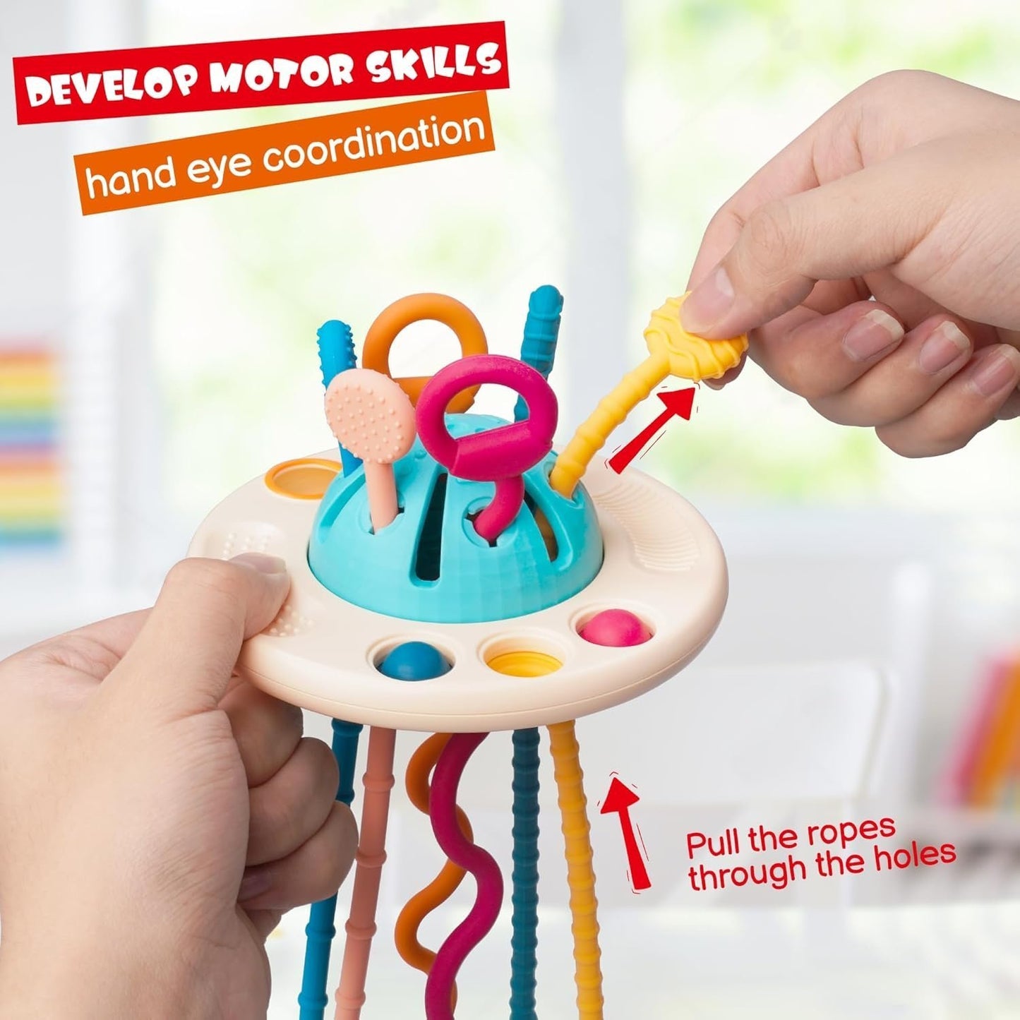 Montessori Sensory Toy with Unique UFO Design, Multi-functional Play, and Safe for Ages 6+ Months
