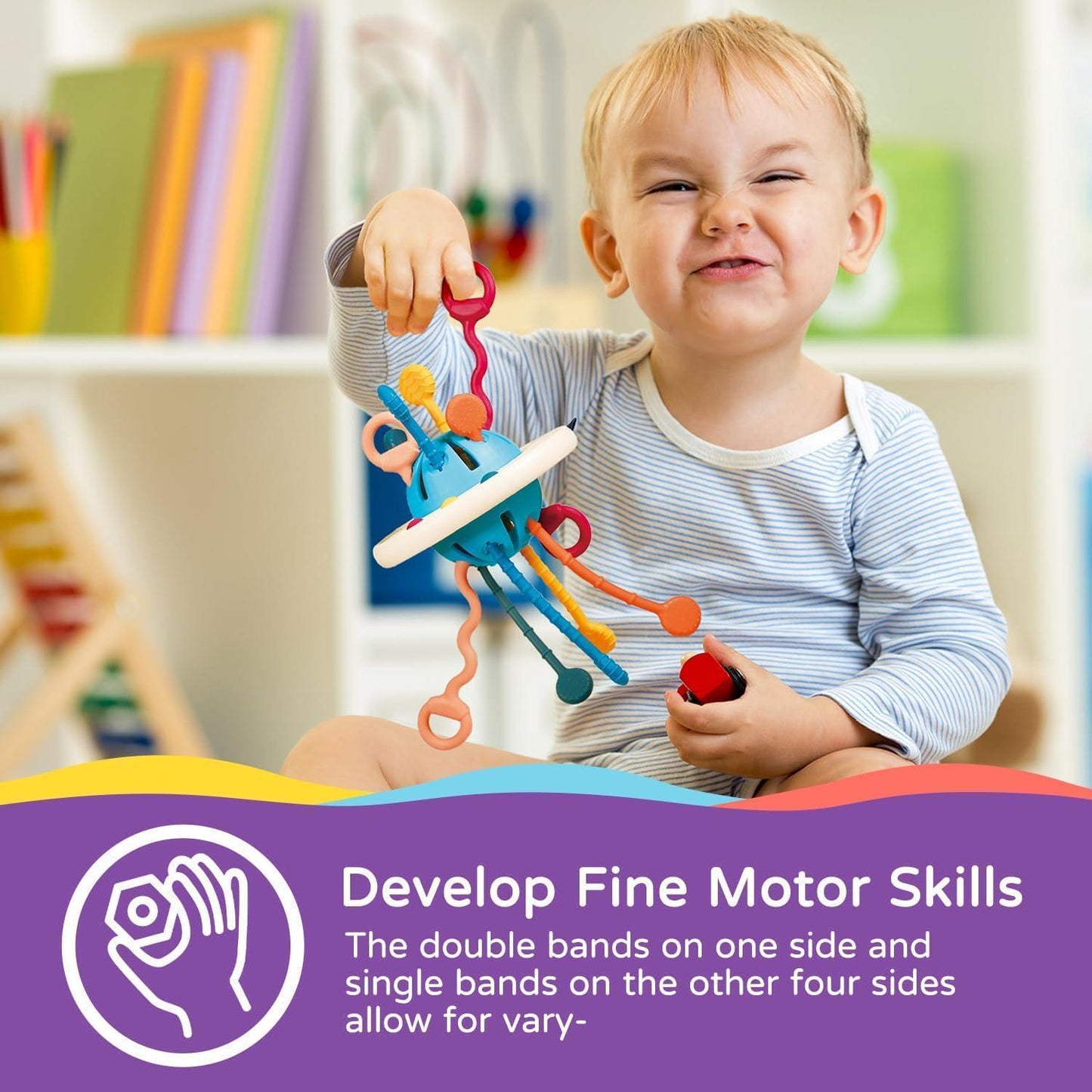 Montessori Sensory Toy with Unique UFO Design, Multi-functional Play, and Safe for Ages 6+ Months