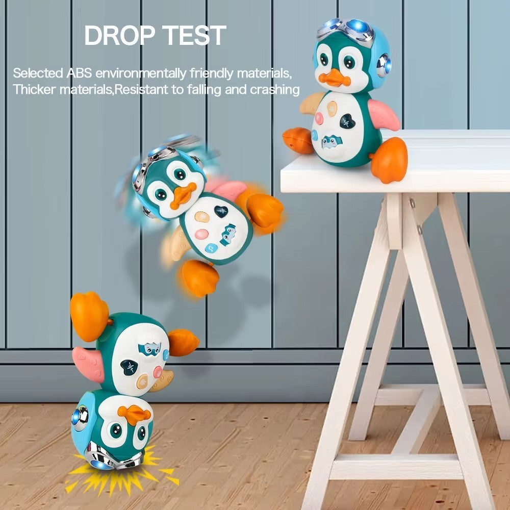 Musical Penguin Toy with Multiple Play Modes to Develop Crawling for Babies 3+ Months