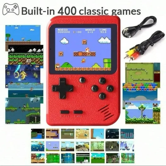 Retro Game Console with 400 Built-in Classic Games, TV Connectivity and Compact Design