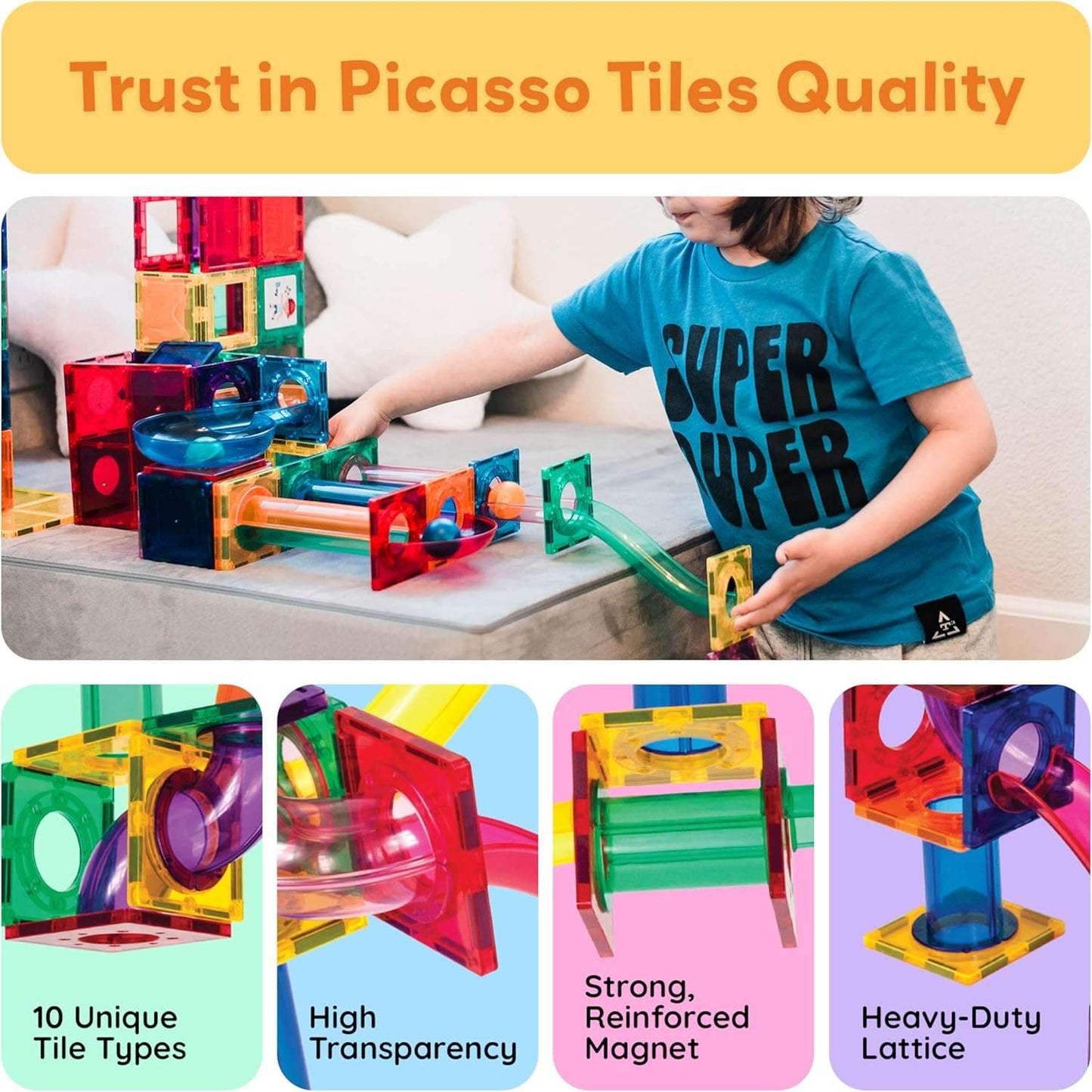 STEM Building Toy Helps Spatial Skill Development with Strong Magnetic Design, Safe for Ages 3+