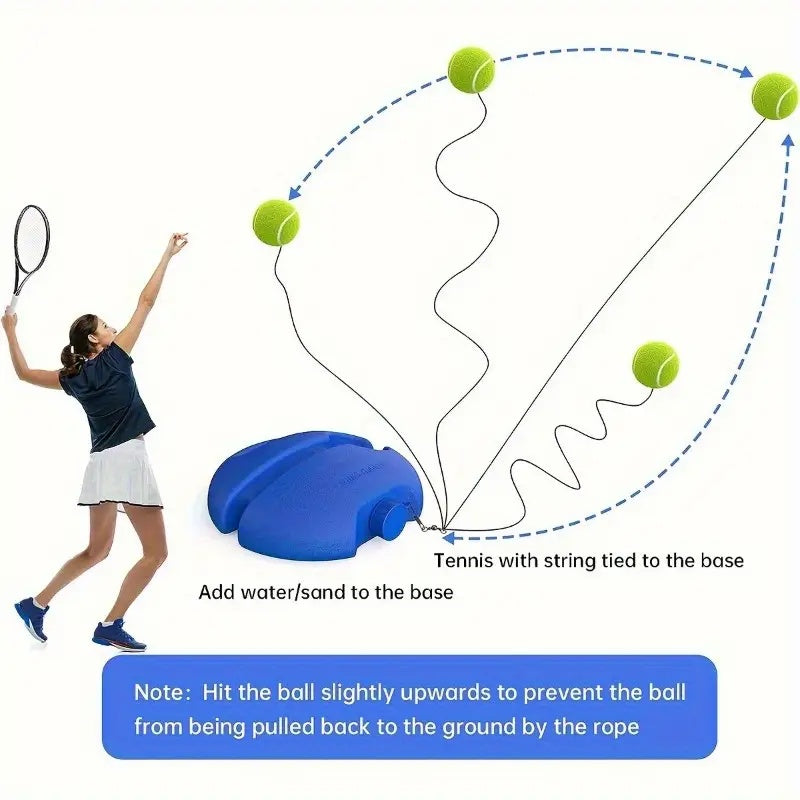 Tennis Trainer Rebound Ball for Self-Practice with Elastic Ball and Anti-Slip Base