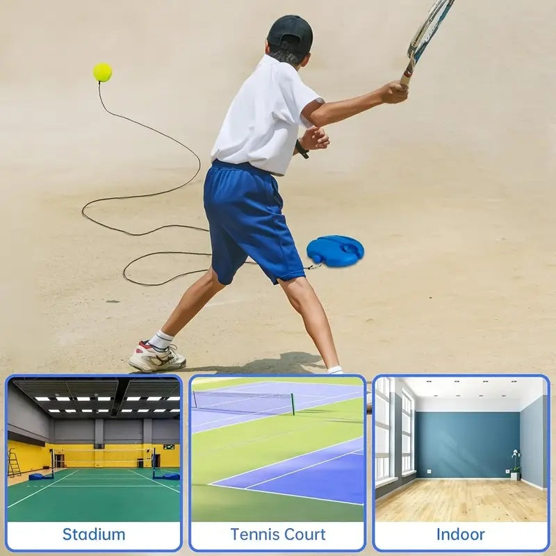 Tennis Trainer Rebound Ball for Self-Practice with Elastic Ball and Anti-Slip Base