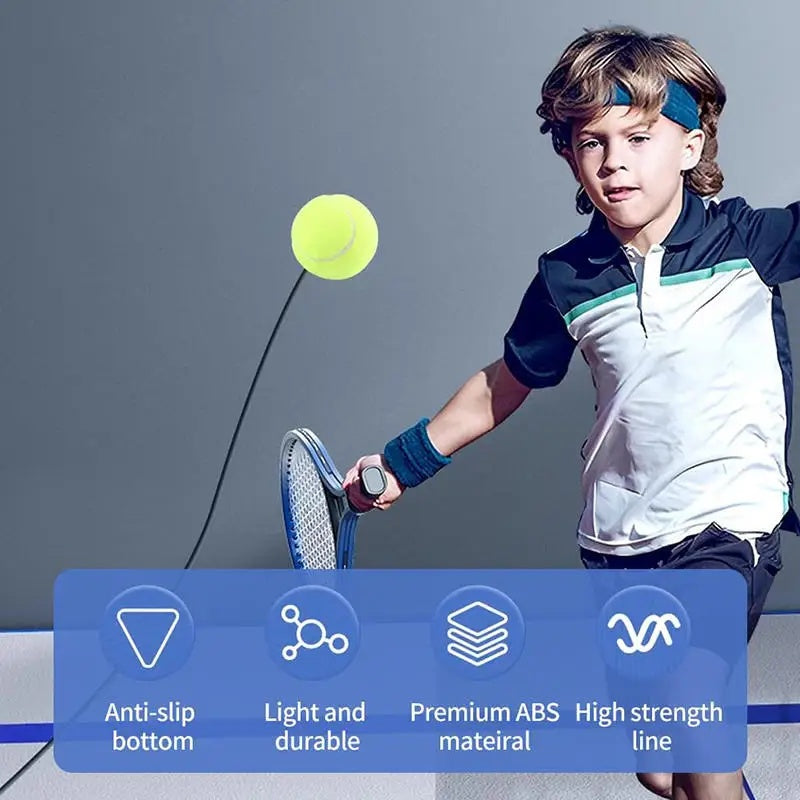Tennis Trainer Rebound Ball for Self-Practice with Elastic Ball and Anti-Slip Base