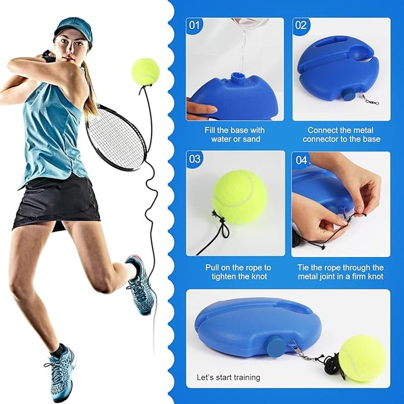 Tennis Trainer Rebound Ball for Self-Practice with Elastic Ball and Anti-Slip Base