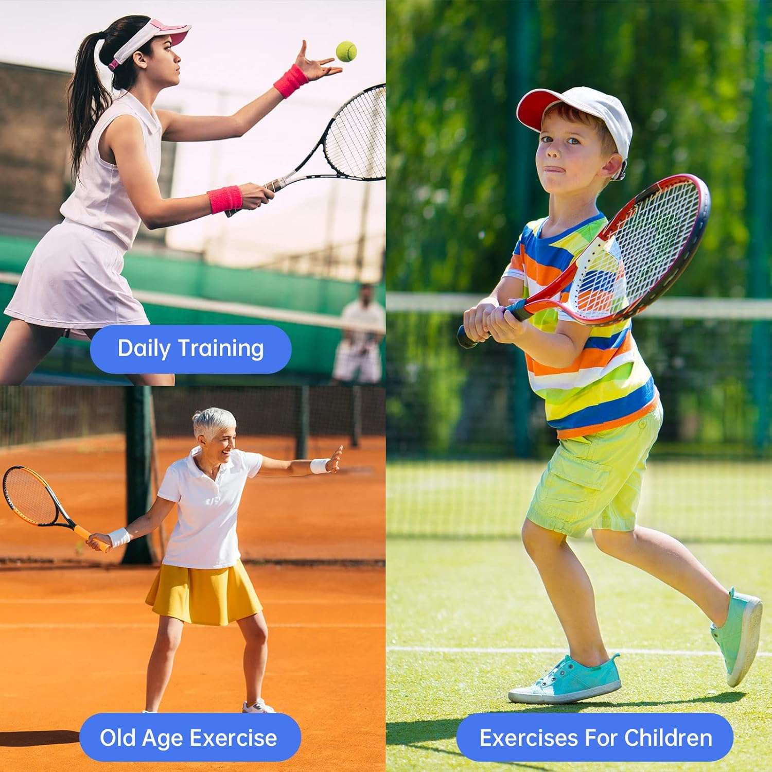 Tennis Trainer Rebound Ball for Self-Practice with Elastic Ball and Anti-Slip Base