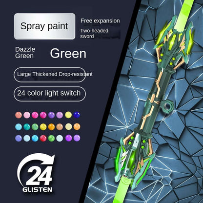 120 cm Double - Headed LED Colorful Lightsaber Toy - Extendable Laser Sword for Kids and Adults