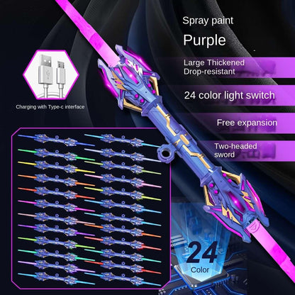 120 cm Double - Headed LED Colorful Lightsaber Toy - Extendable Laser Sword for Kids and Adults