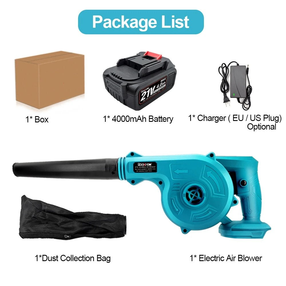 2-in-1 Cordless Leaf Blower & Vacuum – Portable Electric Garden Blower with Strong Suction for Yard Cleaning & Debris Removal