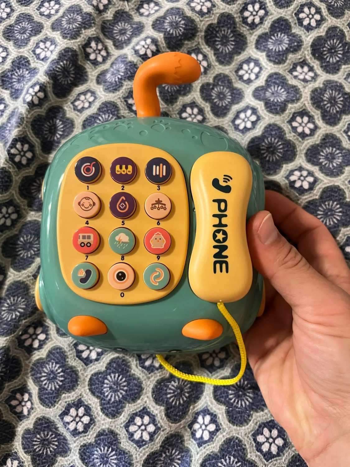 3-in-1 Musical Phone Toy with Mini Piano, Pull-Along Cat Car and Toy Phone, Safe for Ages 1+