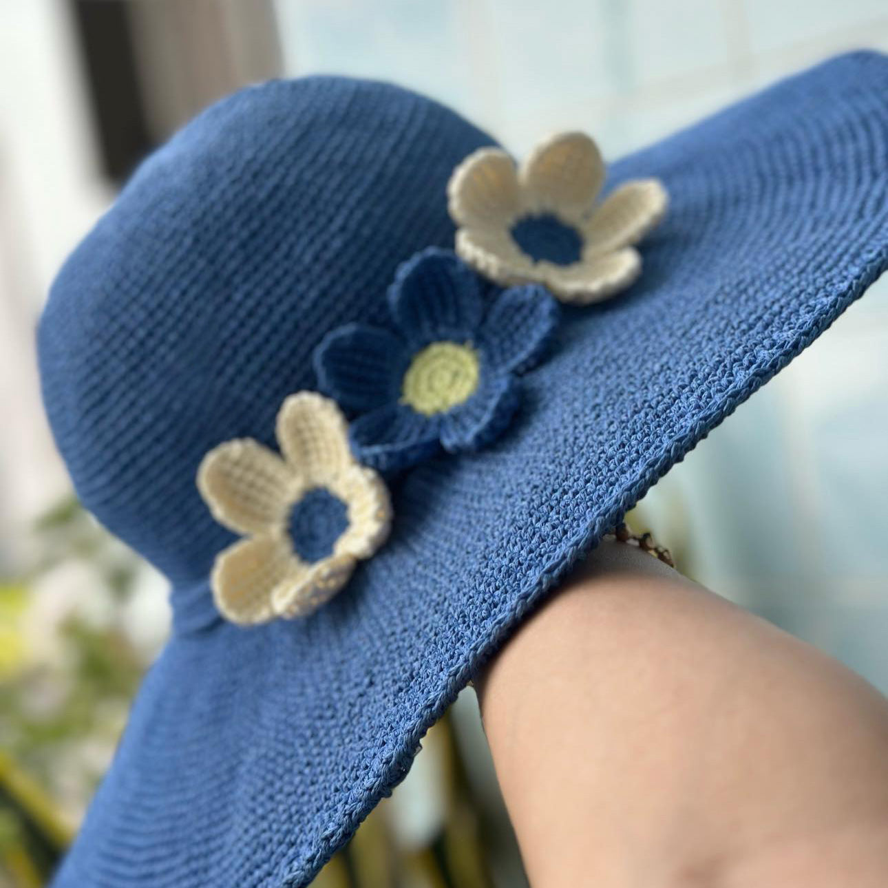 Hat Made Of Crochet Wool