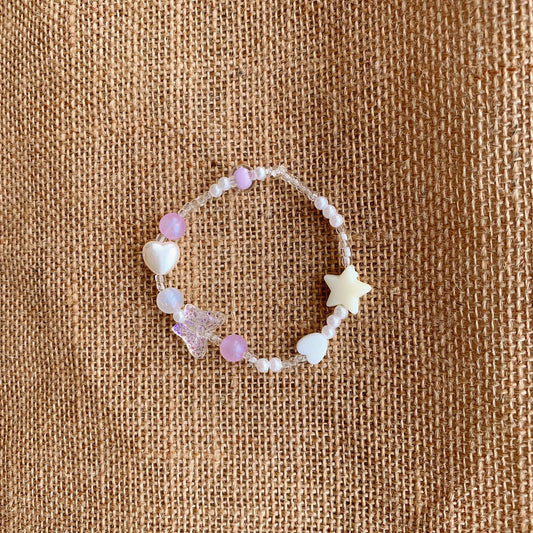 Beaded Bracelet With Heart And Star Motif