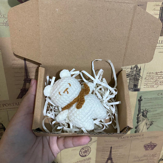 Cute White Mini Plush Teddy Bear Toy For Kids